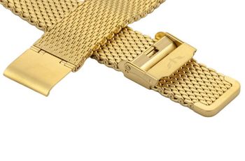 Bransoleta stalowa Bisset BM-102 Gold Mat – Mesh PVD Easy Click (18–24 mm) (1).jpg